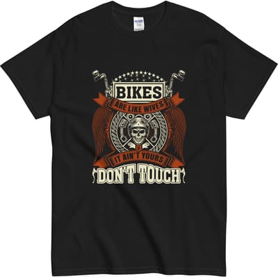 Funny Biker Motor Fan T-shirt Dames & Heren - Met Skull Print en Tekst - Zwart - M