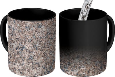Magische Mok - Foto op Warmte Mokken - Koffiemok - Graniet - Steen - Patroon - Design - Bruin - Grijs - Magic Mok - Beker - 350 ML - Theemok