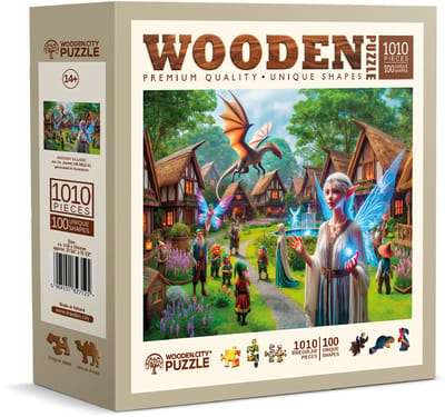 Wooden.City puzzel Fantasy Village - houten legpuzzel 1000 stukjes.