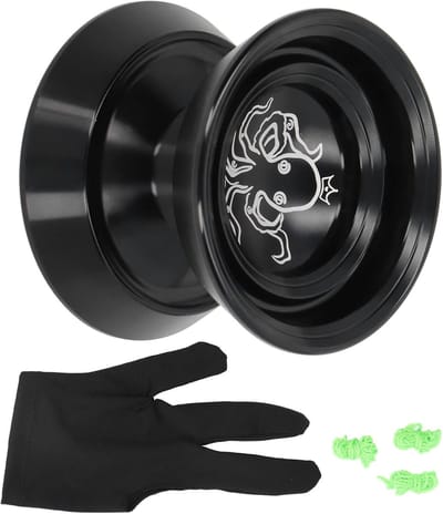Niet-reagerende Jojo - Aluminium Jojo - Geavanceerde Trucs - Roestvrijstalen Lager - 11 x 6 x 5 cm - Zwart