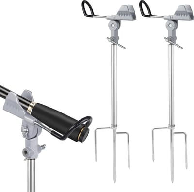 Hengelhouders - Vissteunen - Vissen - 360° Verstelbaar - 51 cm Lengte - Zilver