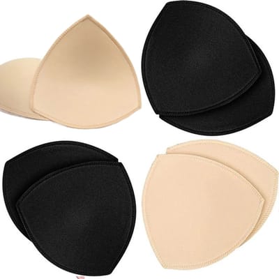 Borst pads - Bra pads inserts - Removable sports bra inserts - Bra cups inserts - Padded bra inserts - Women's bikini top - Swimsuit - Slippads - Borstpads - 8 stuks - Zwart, huidskleur