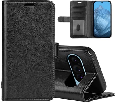 MobyDefend Hoesje - Geschikt voor Google Pixel 9 / Pixel 9 Pro - Wallet Book Case (Sluiting Achterkant) - Zwart