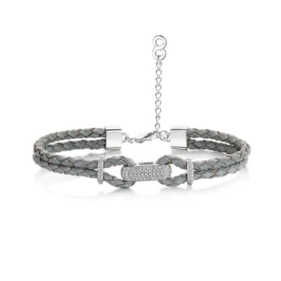 Infinity & Co Armband Dames - Alana - Leer - Verstelbaar - Grijs