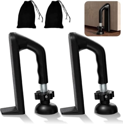 Draagbare Deurstoppers - Inbraakbeveiliging Deur - Extra Veiligheid Bieden - Verstelbaar 5-35mm - 9L x 12B x 6Dikte cm - Wit
