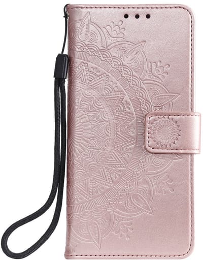 Coverup Hoesje - Geschikt voor Xiaomi Redmi Note 9T Hoesje - Coverup Bloemen & Vlinders Book Case - Rose Gold