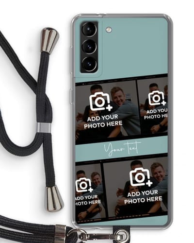 Gepersonaliseerd - Case Company® - Hoesje met koord geschikt voor Samsung Galaxy S21 Plus hoesje met Koord - Filmrol N°2 - Telefoonhoesje met Zwart Koord - Bescherming aan alle Kanten en Over de Schermrand