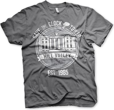 Back to the Future Save The Clock Tower T-shirt donkergrijs
