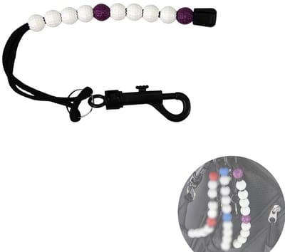 Dailygoods- Scoreteller Duurzaam Nylon - Tellende Armband - Clip voor Buitensporten - Decoratieve Functie - 4 Witte Kralen/1 Groene Kraal - Eenvoudig te Dragen - Slagteller