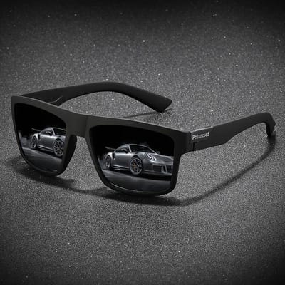 Stijlvolle Zonnebril Voor Mannen UV400 Bril Voor Mannen En Vrouwen Luxe Rijden Vissen Trip Vintage Vierkante Zonnebril black