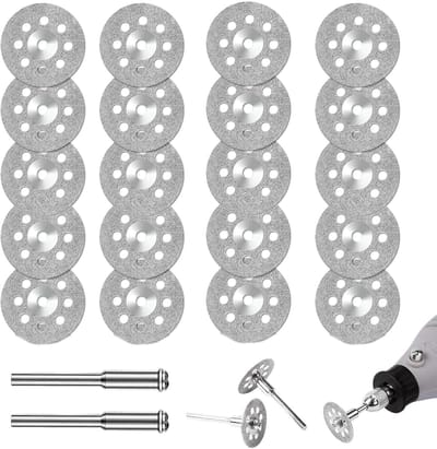 Diamantschijven Set - Snijschijven Slijpschijven - Precisie Zagen Snijden - Geperforeerd Hittebeheer - 22mm 3mm Doorn - Zilver