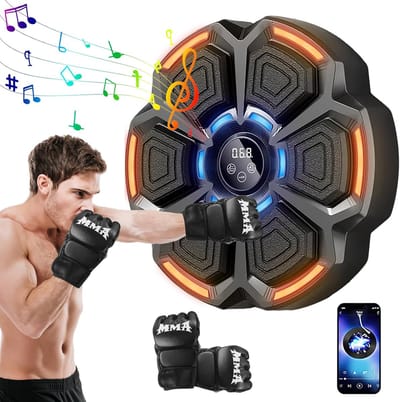 Boxing Machine - Boksmachine - Muzikale Boxmachine - Slim LED, Bluetooth, met Boxhandschoenen, Muurmontage Boxdoel, 9 Snelheids- en Tellermodi voor Volwassenen en Kinderen