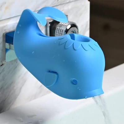 Badkraan beschermhoes walvis van siliconen - Siliconen Kraanbeschermer - Badkraanbeschermer - Badkameraccessoires - Kinderbeveiliging in de badkamer- Siliconen kraanbeschermer voor babybadje - Blauw