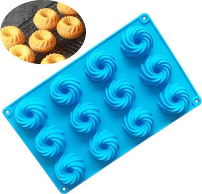 ProductGoods - Siliconen Bakvorm Draaikolk Vorm - Vorm Draaikolk - 12 Stuks - Bakvormen