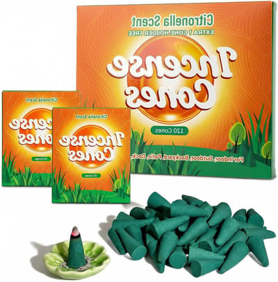Citronella wierookkegels 120 stuks met houder voor ontspanning, yoga en meditatie, ideaal voor binnen en buitengebruik, frisse lucht en aromatherapie
