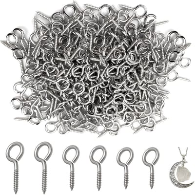 300 stuks kleine oogschroef, 3 maten, kleine schroef, oognaalden, mini-schaap, oogschroeven, sieraden, oogschroeven, roestvrij staal, ringbout, houtschroefdraad, voor het maken van sieraden