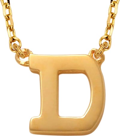 New Bling 9NBG-900D Gouden Ketting met Letter D - 6mm - Ankerschakel - 38+2,5+2,5cm - Initiaal sieraad - 14 Karaat - Goud