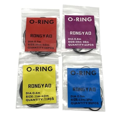 Cosensi- O-ring waterdicht - set van 4 - 0.5/0.6/0.7/0.8mm - rubber - horloge reparatie - beschermt tegen stof en water - Sealing Ring
