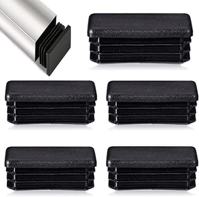 12x Rechthoekige Buisdoppen Zwart Kunststof - 100x50 mm - Afsluitdoppen voor Meubels en Constructie