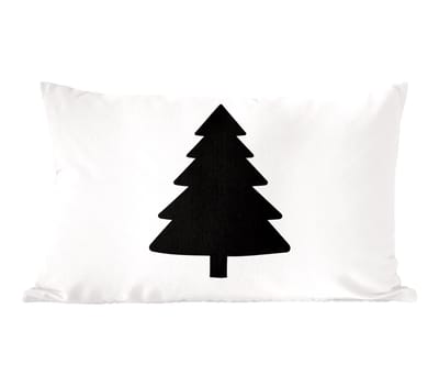 Sierkussens - Kussentjes Woonkamer - 50x30 cm - Kerstboom - Zwart - Kerstmis - Feest