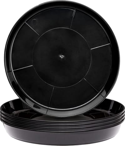 Garronda Ronde Bloempot Onderzetter – 5 stuks – Zwart - ⌀ 13cm H=2cm - GD-NIC-PotBase108