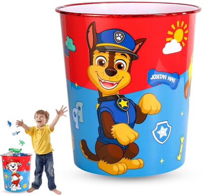 Ronde Prullenbak - Afvalbak Vuilnisbak - Ruimte Netjes Houden - Stevig Polypropyleen - 7 Liter - Poot Patrol