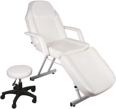 Verstelbare Inklapbare Massagetafel van PU-leer met Kruk - Perfect voor Salon en Thuisgebruik
