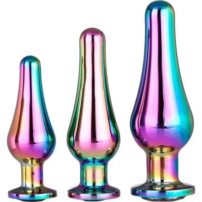 Dream Toys - Naadloze meerkleurige aluminium anaalpluggen set