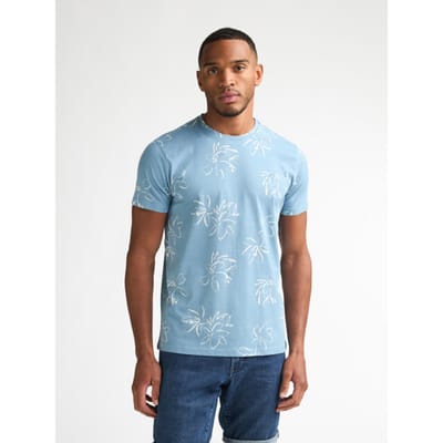 Petrol Industries - Heren T-shirt met all-over print Grafito - Blauw - Maat XL