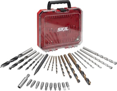 SKIL 30-Delige Bitset - Bit Set - Schroefbits - Borenset - Schroefbitset - Houtboren - Steenboren - Staalboren - Geschikt voor Skil Boormachine - Magnetische bithouder - Inclusief Koffer - Skil 2610S00919