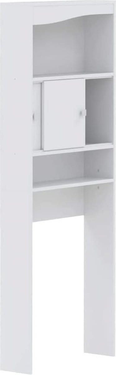 Wasmachine Kast - Wasmachine Ombouw Opbergrek 3 Schappen - Wasmachine Meubel Met Verhoger - Kast Voor Wasdroger - Wit