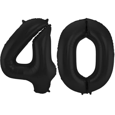 Folat Verjaardag Leeftijd folieballon - 40 jaar - zwart - 86 cm - cijferballon groot