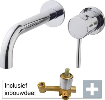 Wiesbaden Caral Inbouw Wastafelkraan - Inclusief inbouwdeel - Chroom