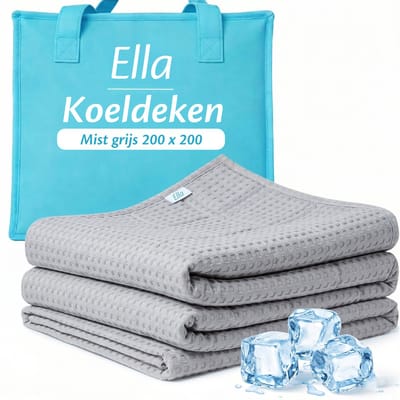 EL-Life Koeldeken 200x200 cm - 100% Bio-Tencel - Zelfkoelende deken - Cooling blanket - Zomerdekbed - Zomerdeken - Licht grijs