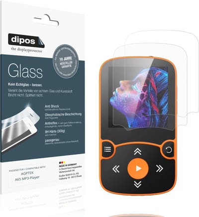 dipos – 2x Matte Pantserfolie geschikt voor AGPTEK A65 MP3-Player | 9H Screenprotector