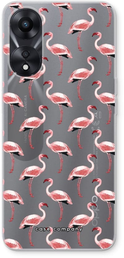 Case Company® - Hoesje geschikt voor Oppo A78 5G hoesje - Flamingo - Soft Cover Telefoonhoesje - Bescherming aan alle Kanten en Schermrand