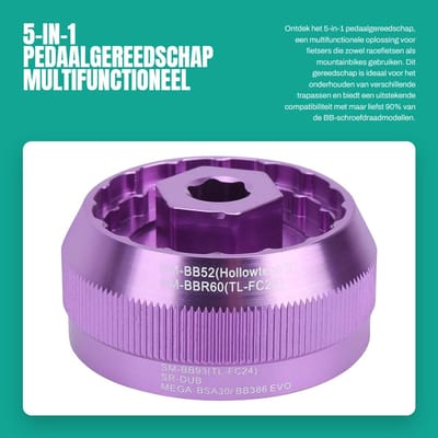 Dailygoods- Pedaalgereedschap Multifunctioneel - Fietsgereedschap Koffer - Fietsgereedschap Set - Aluminiumlegering - Geschikt voor BB-modellen - Duurzaam en Lichtgewicht