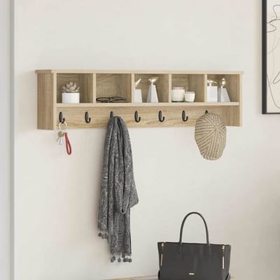 vidaXL - Wandgemonteerde - kapstok - Muurmontage - Sonoma - Eik - 100 - x - 16 - x - 26 - cm