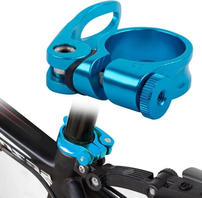 Fiets Zadelpenklem - Snelsluiting Zadelpen - Zadelhoogte Verstellen - Lichtgewicht Aluminium - 318 mm - Blauw