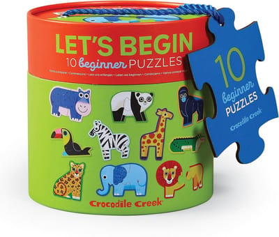Beginners Puzzel Dieren in de Jungle - Kleurplaat en Puzzel voor Kinderen