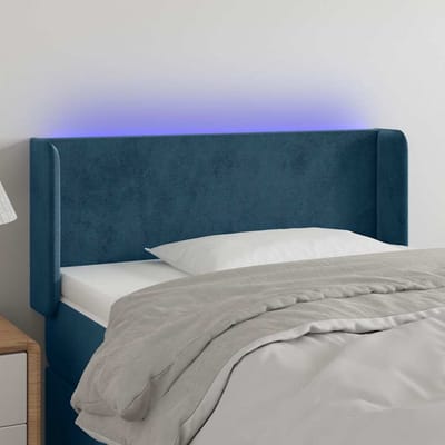 vidaXL - Hoofdbord - LED - 103x16x78/88 - cm - fluweel - donkerblauw