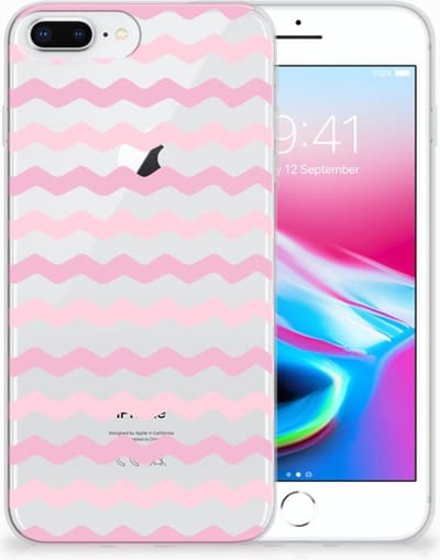 Apple iPhone 7 Plus | 8 Plus TPU bumper Waves Roze