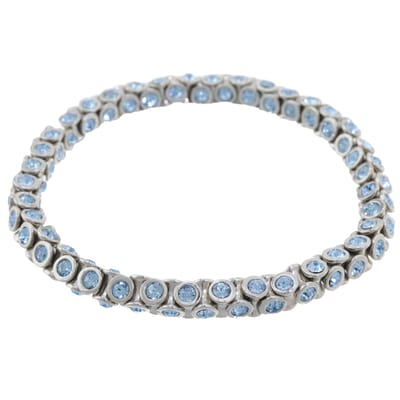Behave - Elastische armband met blauwe steentjes - elegant detail - 15,5 cm