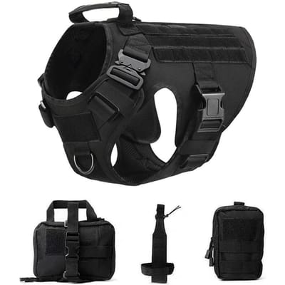 Tactisch Militaire Vest Huisdier Duitse Herder Golden Retriever Tactisch Trainingsharnas en Lijn Set Voor Alle Rassen Honden (as the picture,S)