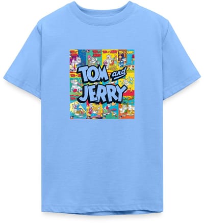 Tom And Jerry Logo Met Vintage Cover Collage T-Shirt Tiener