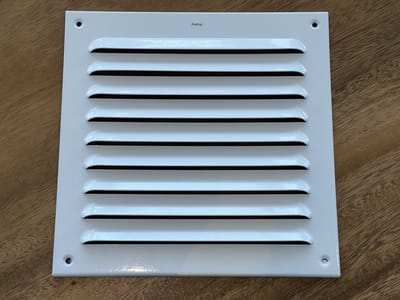 TQ4U Ventilatierooster 195 x 195 mm – Aluminium Schoepenrooster – Wit Gelakt Muurrooster – Binnenventilatie