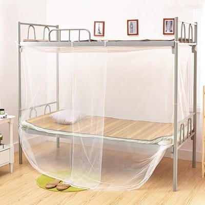 Allecto - Muggennet - Insectennet - Bescherming tegen muggen - Wit - Hemelbedframe - Ideaal voor studentenhuis - Eenpersoonsbed