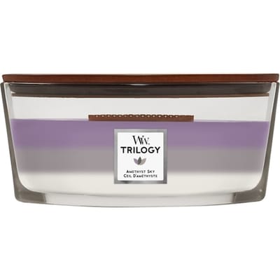 WoodWick Heartwick Flame Trilogy Ellipse Geurkaars - Amethyst Sky - 50 branduren