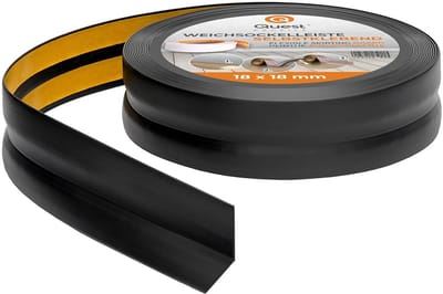 Flexibele Zelfklevende Plint Zwart 18mm - Waterdicht PVC voor Keuken en Badkamer