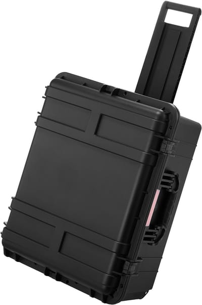 Weerbestendige Harde Koffer, 3.5 Cu.Ft, Zwart, Waterdicht, met Wielen, Uittrekbare Trekgreep, Hangslotgaten, Clips En Schuimrubberen Inzetstuk